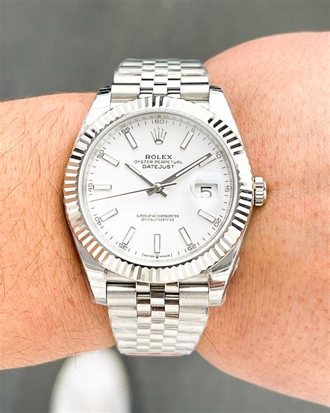 rolex datejust 41 fluted bezel jubilee bracelet|rolex datejust 41 white jubilee.